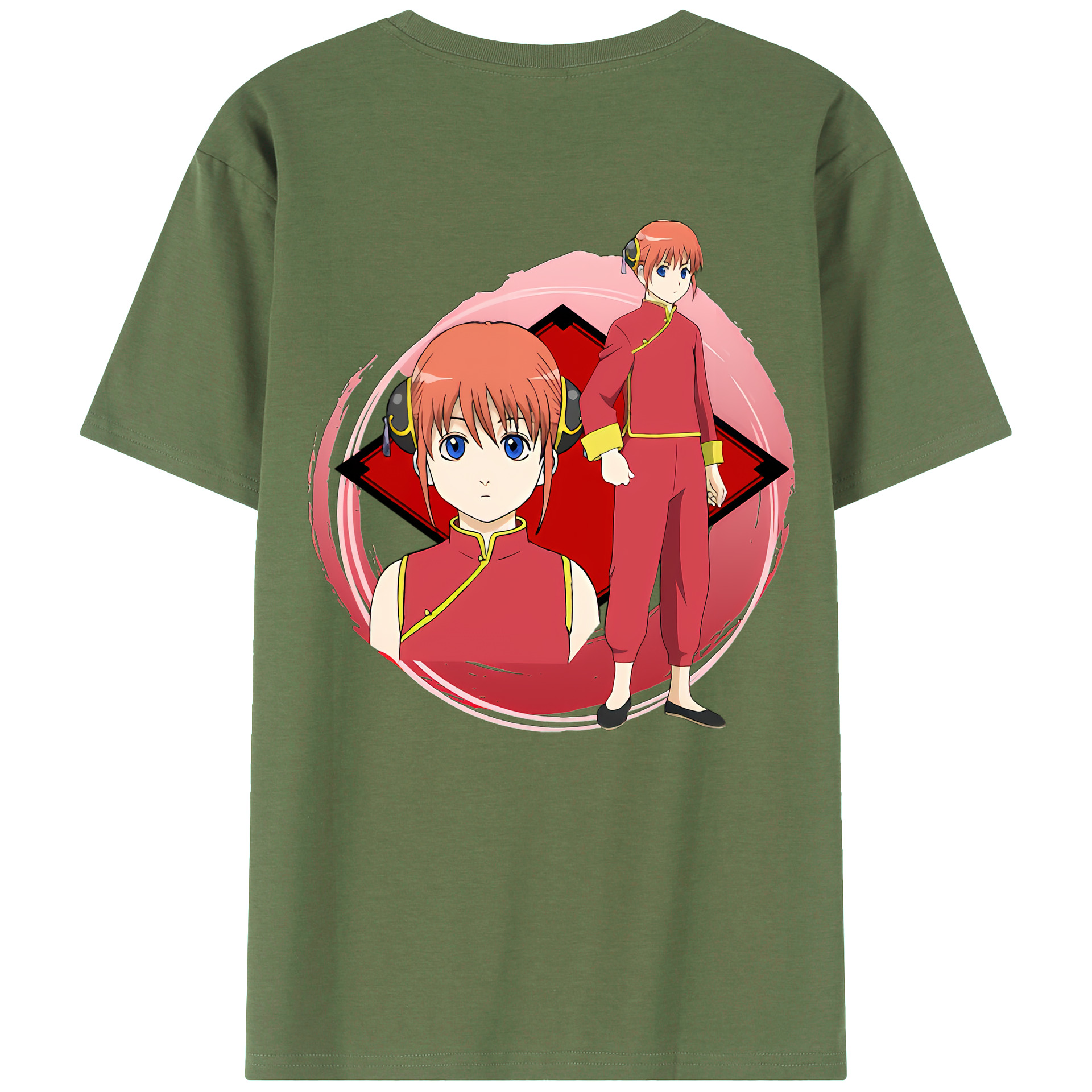 （画像用） ぎんたま 坂田銀時（さかたぎんとき） 神楽 志村新八（しむら しんぱち） GINTAMA Sakata Gintoki Kagura Shimura Shinpachi 綿100％ メンズ半袖Tシャツ（バックプリント） 通気性